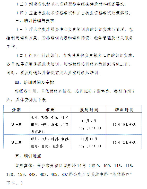 湖南省衛(wèi)生系統(tǒng)高級職稱申報材料規(guī)范化培訓班的通知