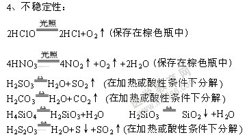 無機(jī)化學(xué)方程式-含氧酸