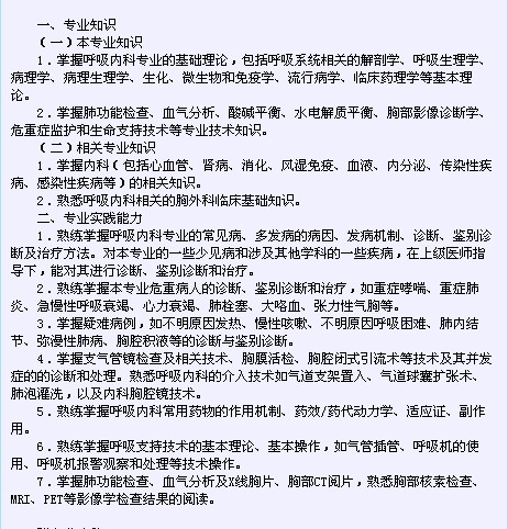 衛(wèi)生系列高級專業(yè)技術(shù)資格考試（呼吸內(nèi)科專業(yè)-正高級）