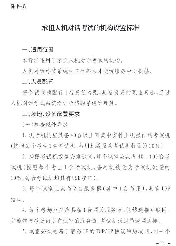 2016年貴州省衛(wèi)生高級(jí)承擔(dān)人機(jī)對話考試的機(jī)構(gòu)設(shè)置標(biāo)準(zhǔn)