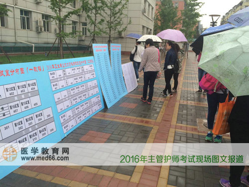 2016年主管護(hù)師考試考生到達(dá)考場(chǎng)查找教室