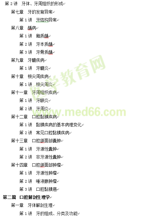 2017年口腔助理醫(yī)師考點(diǎn)匯編電子書詳細(xì)目錄