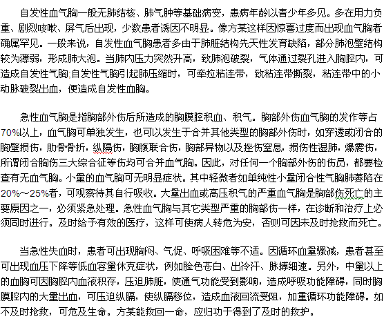交通事故后胸腔受傷會(huì)發(fā)生血?dú)庑貑? width=