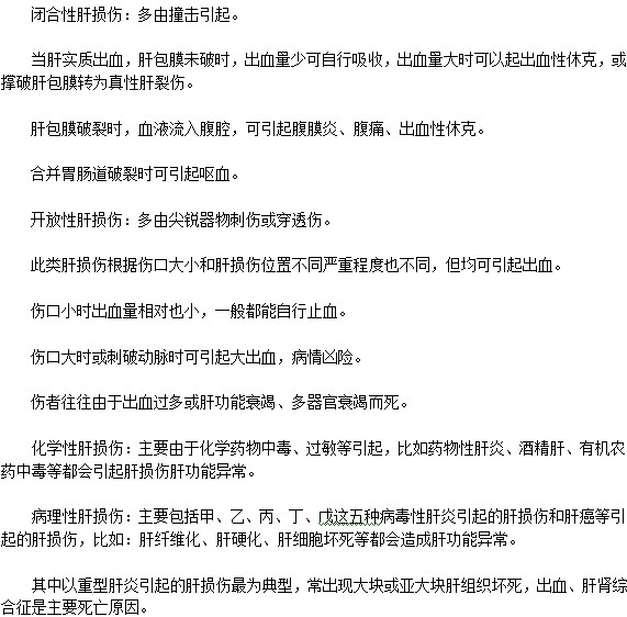從傷害來(lái)源進(jìn)行肝損傷區(qū)分