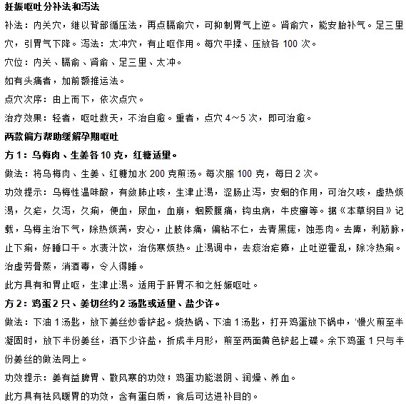 你知道中醫(yī)中有哪些緩解妊娠嘔吐的妙方嗎？