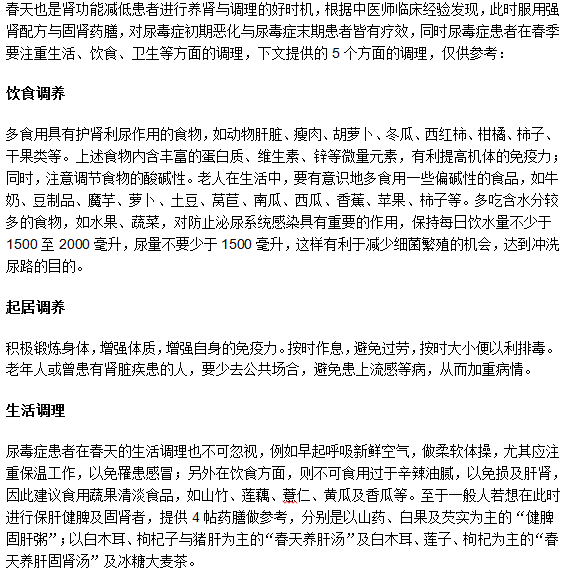 尿毒癥春季調(diào)養(yǎng)要做到五點