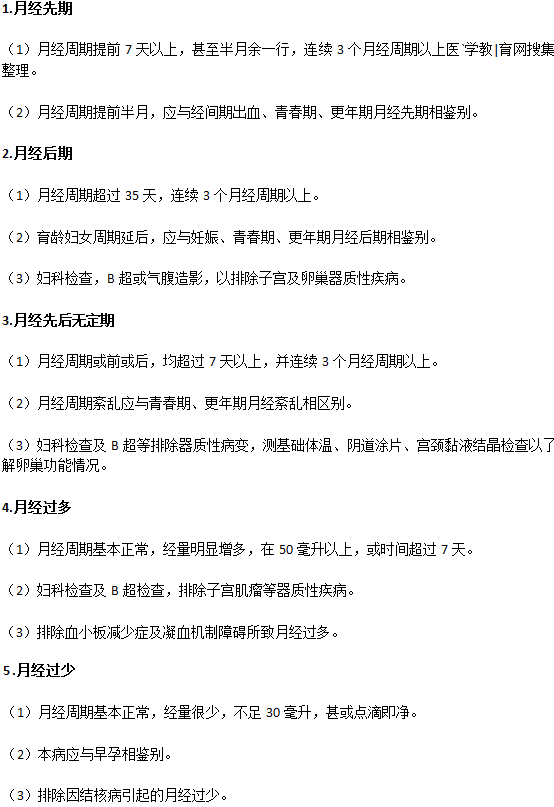 月經(jīng)不調(diào)容易與哪些其他月經(jīng)病相混淆？