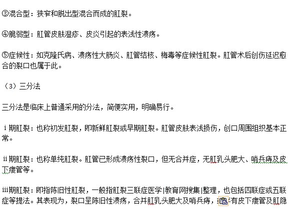 肛裂分幾個時期？如何分期？