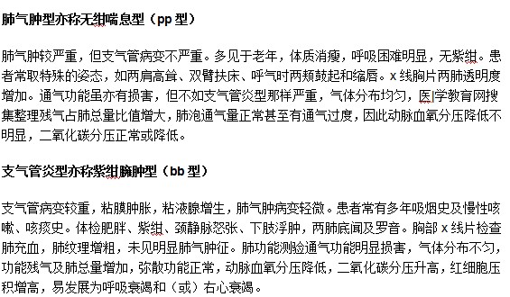 如何鑒別阻塞性肺氣腫的兩種類型？
