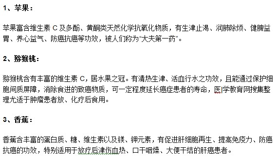 哪些水果對肝癌患者治療有幫助？
