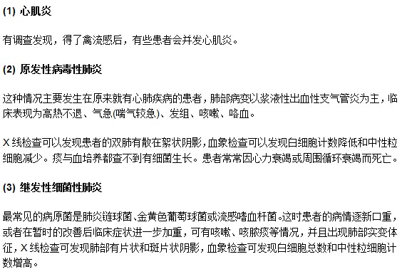 禽流感可能引起下列并發(fā)疾病你知道嗎？