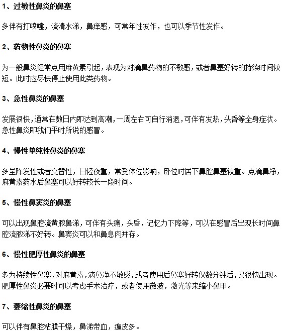 你知道嗎？不同類型的鼻炎有不同的鼻塞表現(xiàn)