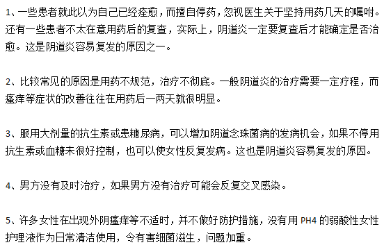 滴蟲性陰道炎久治不愈且病情反復(fù)的原因有哪些？