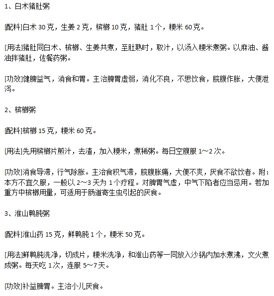 日常有效解決小兒厭食的食療方有哪些？