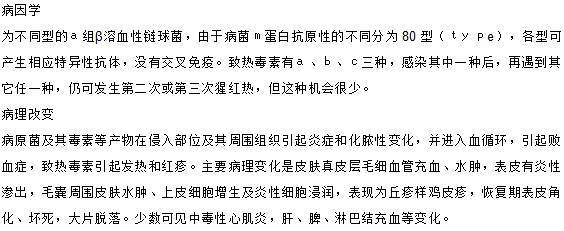 小兒猩紅熱發(fā)病的病理病因是什么？