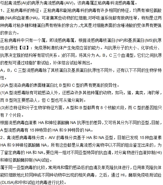 禽流感病毒有哪些具體類型？