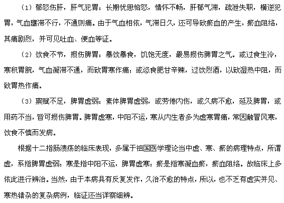 中醫(yī)對十二指腸潰瘍病的認識和治療原則