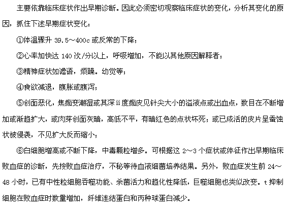 燒傷敗血癥的早期表現(xiàn)有哪些？