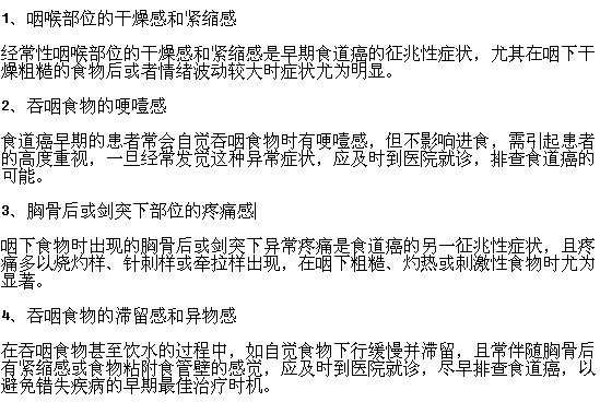 早期食道癌患者有哪些異常表現(xiàn)？
