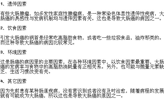 誘發(fā)腸癌有哪些常見病因？