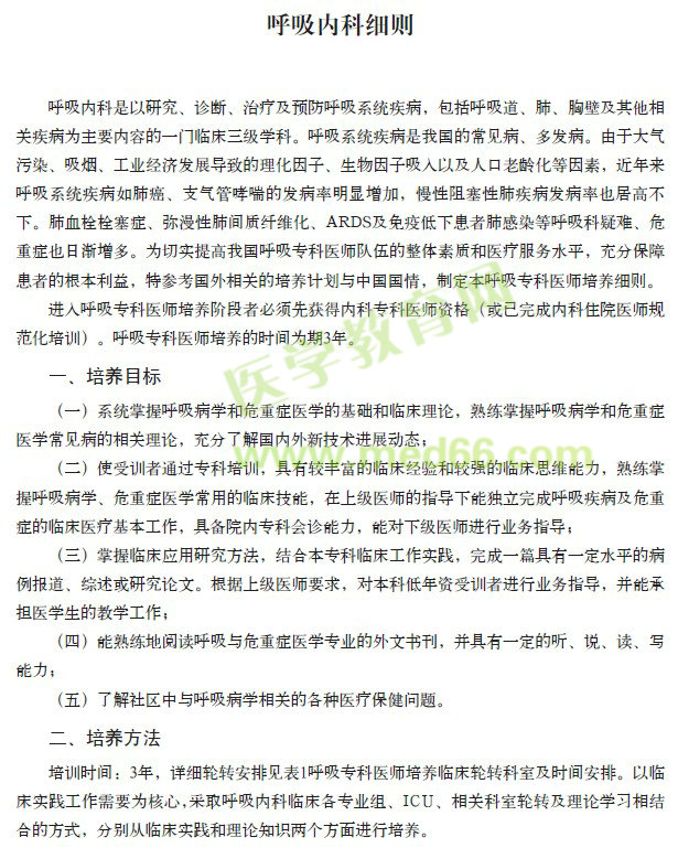 ?？漆t(yī)師規(guī)范化培訓(xùn)----呼吸科細則