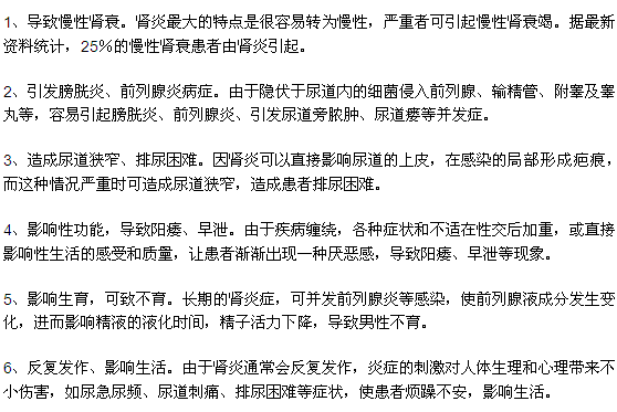 腎炎將對(duì)你的身體產(chǎn)生哪些危害？