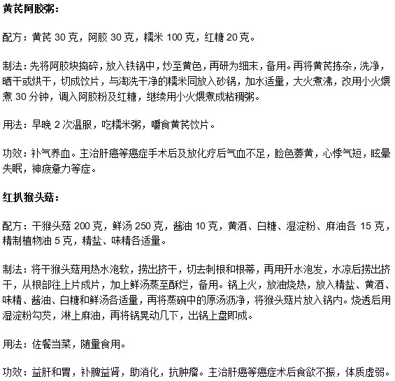 針對肝癌術(shù)后患者有哪些食療調(diào)養(yǎng)偏方？