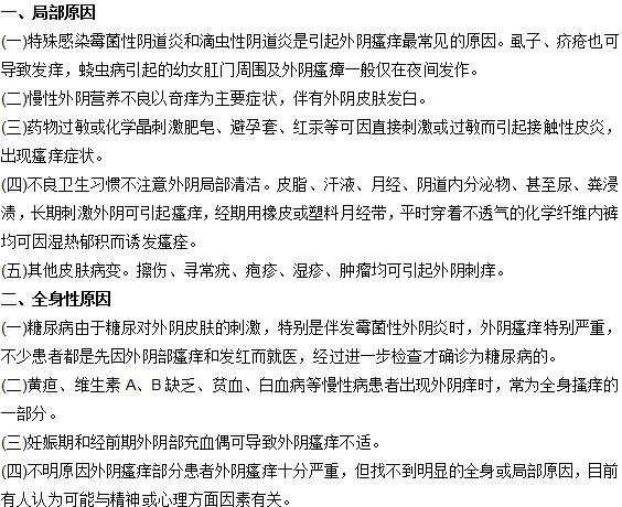 外陰瘙癢是哪些原因引起的？