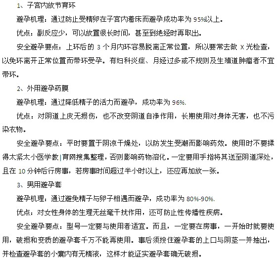對女性健康影響較小的三種避孕方式