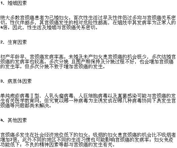 宮頸癌發(fā)病的主要原因有哪些？