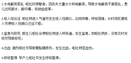 新生兒嘔吐會(huì)并發(fā)哪些嚴(yán)重病癥？