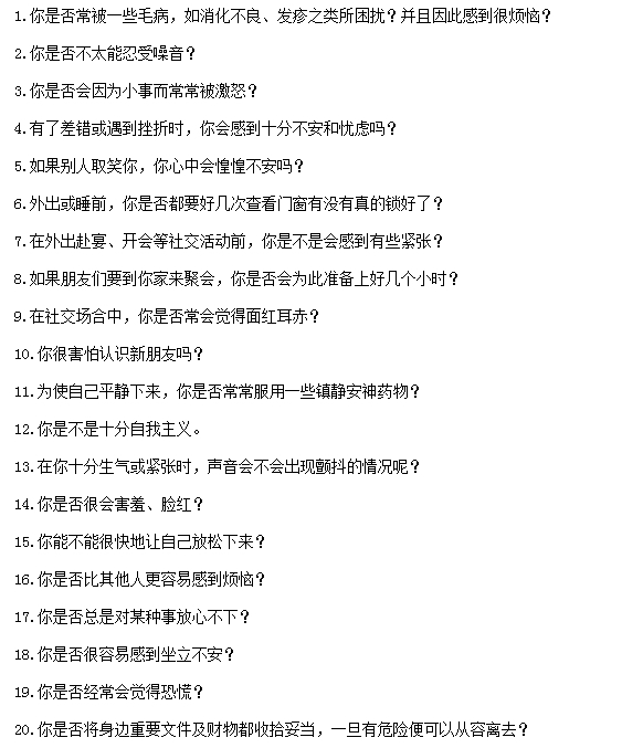 如何自我檢測焦慮癥？