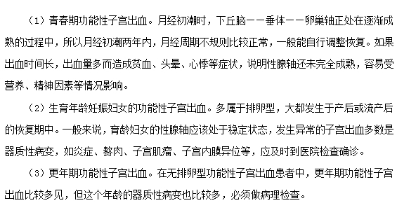 功能性子宮出血有哪些類(lèi)型？