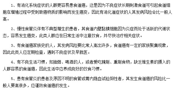哪些人群屬于食管癌的高危人群？
