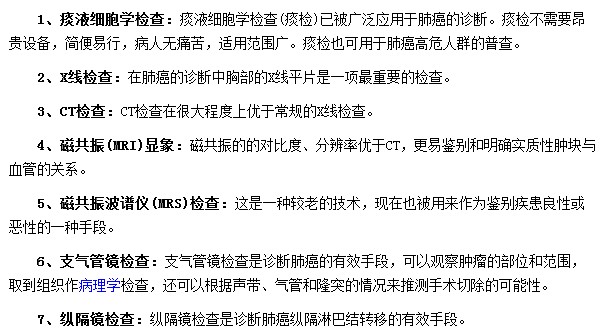 診斷肺癌可以做哪些檢查項目？