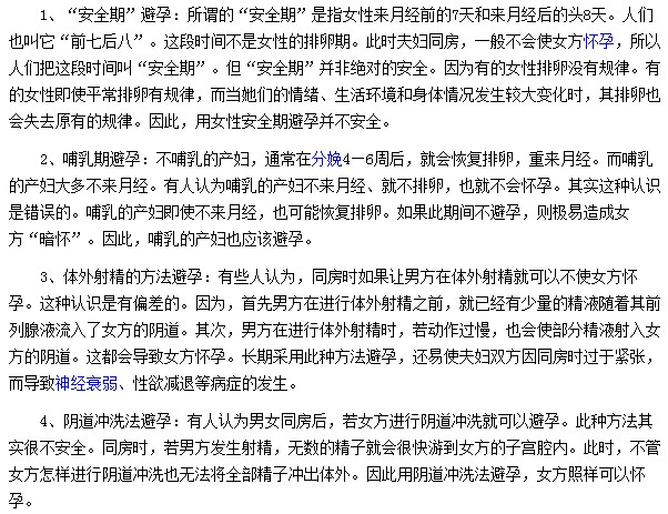 避孕的誤區(qū)你們知道多少？