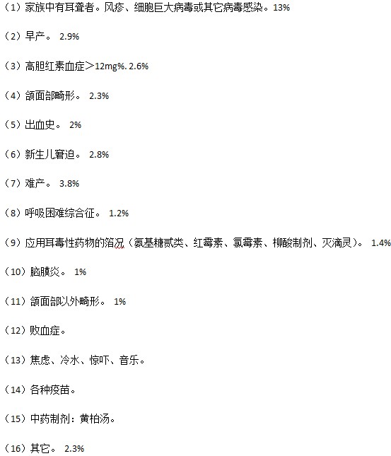 致聾因素都有什么大概比例是什么？