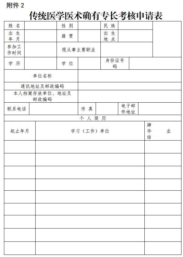 2017年四川省涼山彝族自治州傳統(tǒng)醫(yī)學(xué)師承和確有專長(zhǎng)考核申請(qǐng)表