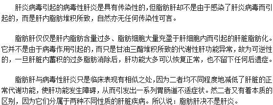 脂肪肝是肝炎嗎？會不會通過唾沫傳染呢