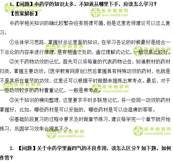 醫(yī)學教育網(wǎng)初級中藥士：《答疑周刊》2018年第2期