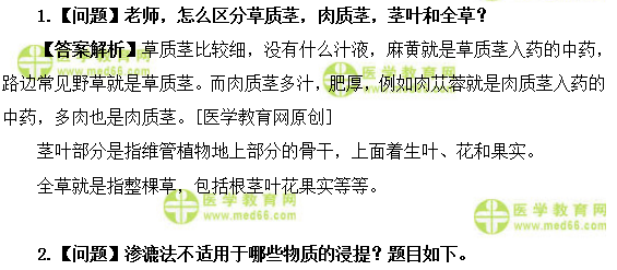 醫(yī)學(xué)教育網(wǎng)初級中藥士：《答疑周刊》2019年第7期