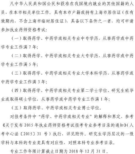報(bào)考2018年上海市執(zhí)業(yè)藥師考試需要具備什么條件？