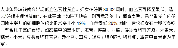孕婦缺鐵導致貧血