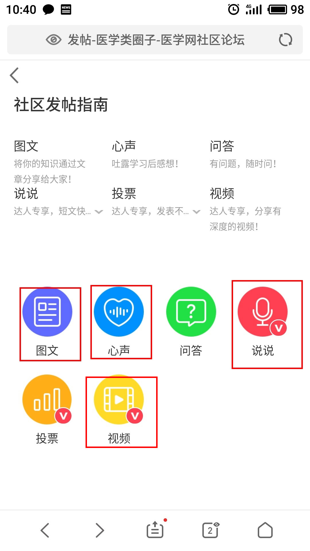【使用攻略】醫(yī)學(xué)教育網(wǎng)手機社區(qū)發(fā)帖后如何快速找到自己的貼子分享贏點贊