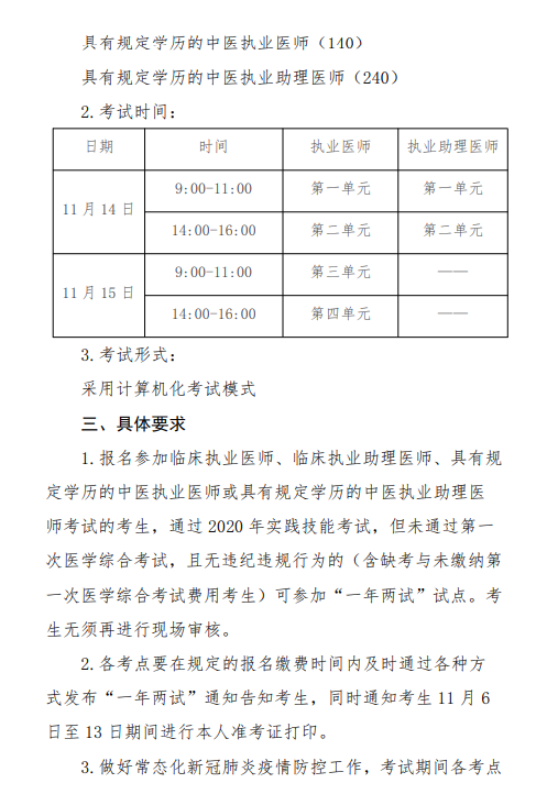 關(guān)于內(nèi)蒙古考區(qū)開展醫(yī)師資格考試“一年兩試”的通知12