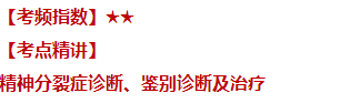 精神分裂癥診斷鑒別診斷及治療——臨床執(zhí)業(yè)醫(yī)師歷年重點內容