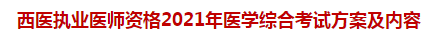 西醫(yī)執(zhí)業(yè)醫(yī)師資格2021年醫(yī)學綜合考試方案及內(nèi)容