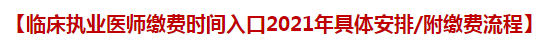 臨床執(zhí)業(yè)醫(yī)師繳費(fèi)時(shí)間入口2021年具體安排附繳費(fèi)流程