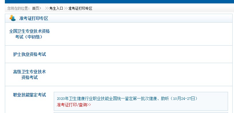 中國衛(wèi)生人才網(wǎng)2021衛(wèi)生專業(yè)技術(shù)資格考試準考證打印入口