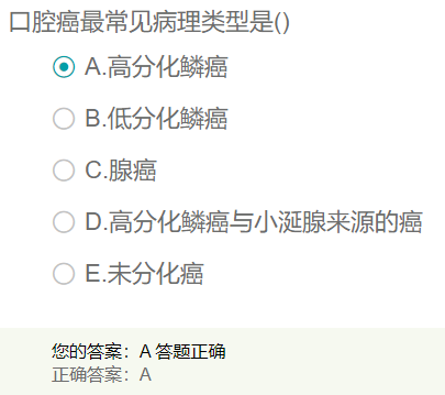 口腔癌最常見病理類型是？